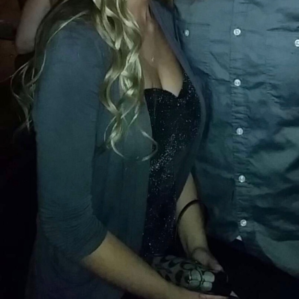 Sweetheart Neck Black and Silver Tube Top